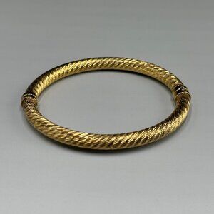 Veronese Sterling Silver Cable Bangle Bracelet Hinged Gold Tone 16 Grams 7.25"